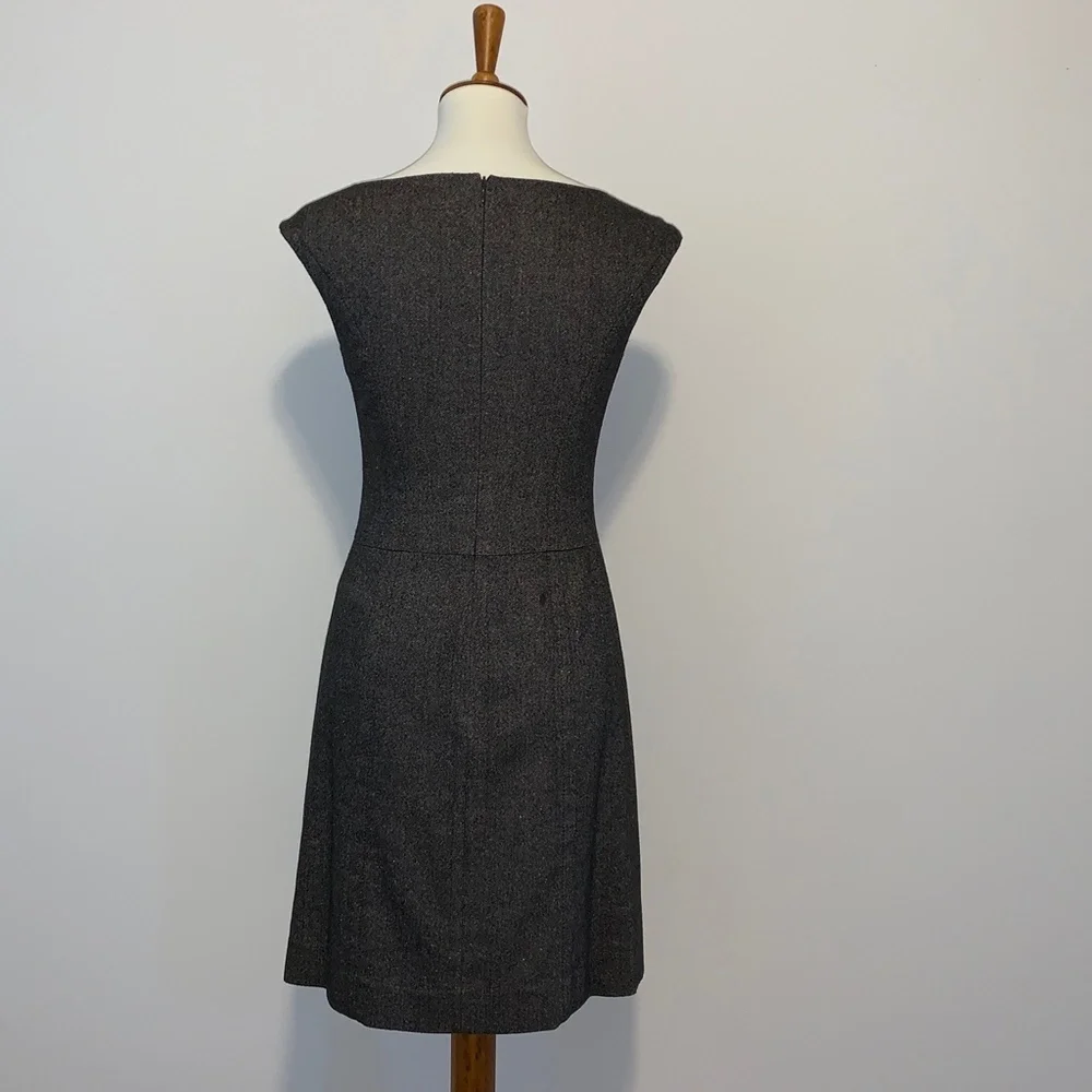 Ann Taylor Virgin Wool Cap Sleeve Dress Suiting Lined Size 0 Brown - Picture 2 of 11